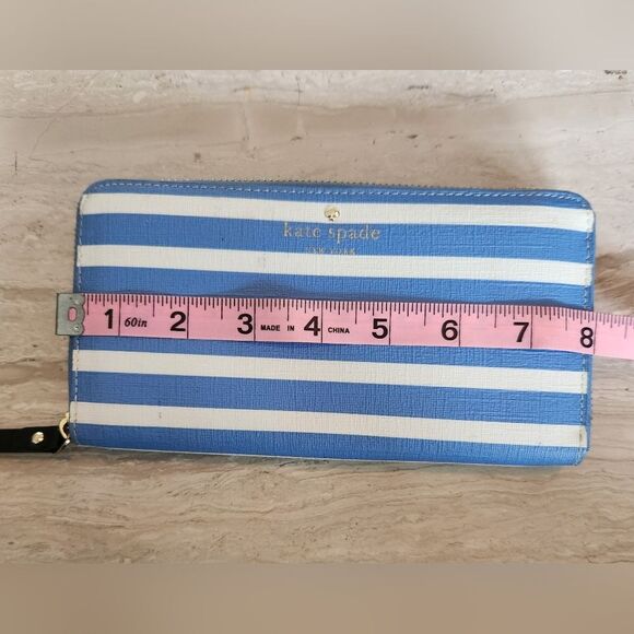 Kate Spade Blue and White Striped Wallet - Picture 5 of 11